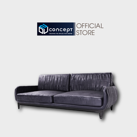 Ghế sofa phòng khách Dnu Delux phong cách tân cổ điển màu đen nhám