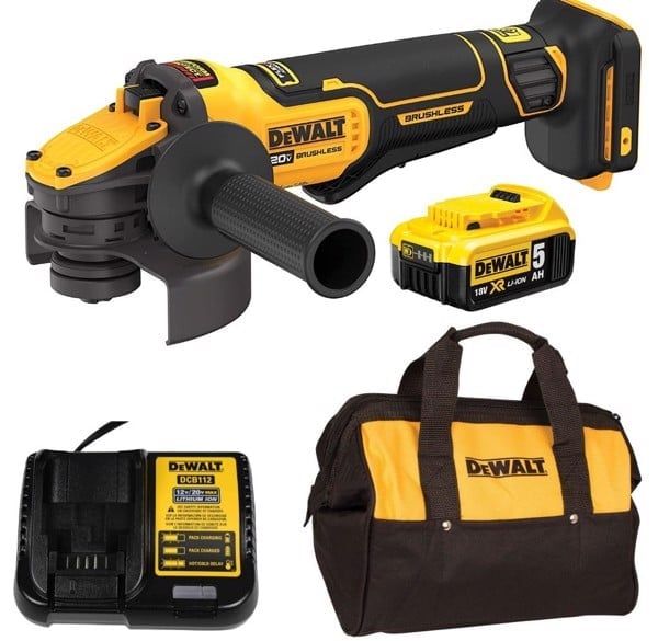  Máy mài góc pin 20/60V 100mm 1553W 9000rpm Dewalt DCG409VSP1 (1 Pin 5Ah & 1 Sạc) 