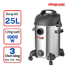  Máy hút bụi Shop Vac (Saigon Esco)  khô/ướt/thổi 25L 1800W thép không gỉ - 9273286 