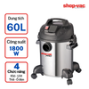  Máy hút bụi Shop Vac (Saigon Esco)  khô/ướt/thổi 20L 1800W thép không gỉ , tích hợp máy cầm tay - 9271586 