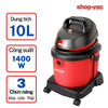  Máy hút bụi Shop Vac (Saigon Esco)  khô/ướt/thổi 10L 1400W nhựa cao cấp , có bánh xe - 5890286 
