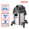 Máy hút bụi Shop Vac (Saigon Esco)  khô/ướt/thổi 20L 1800W thép không gỉ - 9270286 