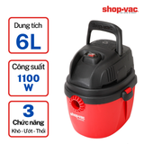  Máy hút bụi Shop Vac (Saigon Esco)  khô/ướt/thổi 6L 1100W nhựa cao cấp - 2030186 