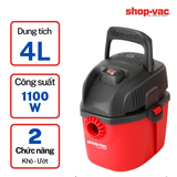  Máy hút bụi Shop Vac (Saigon Esco)  khô/ướt/thổi 4L 1100W nhựa cao cấp - 2020186 