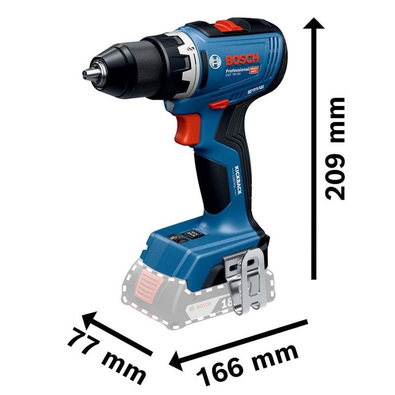  MÁY KHOAN VÀ VẶN VÍT DÙNG PIN BOSCH GSR 18V-65 SOLO 06019N30K2 (Chưa kèm pin, sạc) 