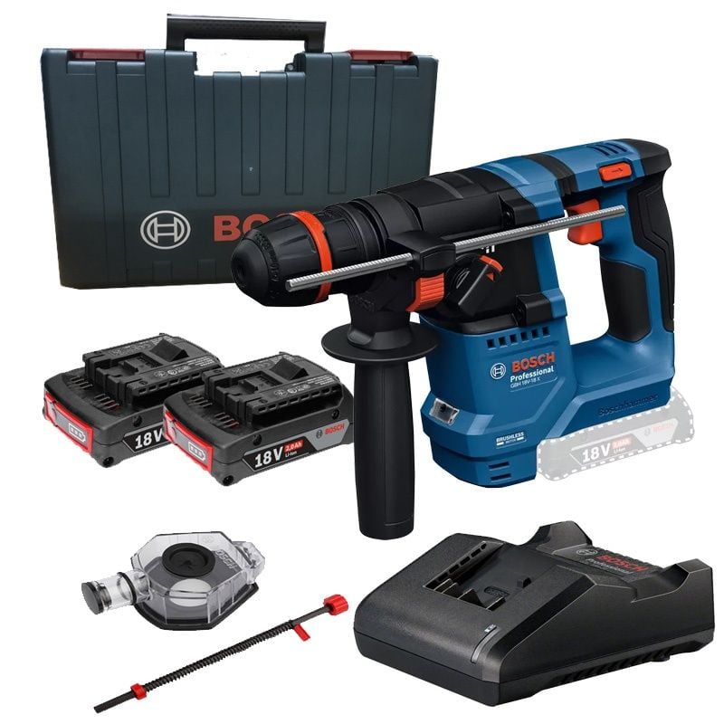  BỘ MÁY KHOAN BÚA DÙNG PIN 18V BOSCH GBH 18V-18 X One-chuck (2 Pin 2.0Ah - 06119271K0) 
