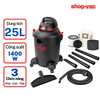  Máy hút bụi Shop Vac (Saigon Esco)  Khô/Ướt/Thổi 25L 1400W Nhựa Cao Cấp - 59712207 