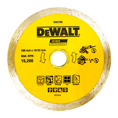  Đĩa cắt gạch ướt phủ kim cương 4 in. 100x2mm Dewalt DW4790 