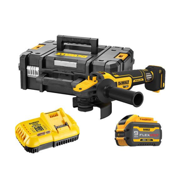  Máy mài góc pin 20/60V 100mm 1553W 9000rpm Dewalt DCG409VSX1 (1 Pin 9Ah & 1 Sạc) 