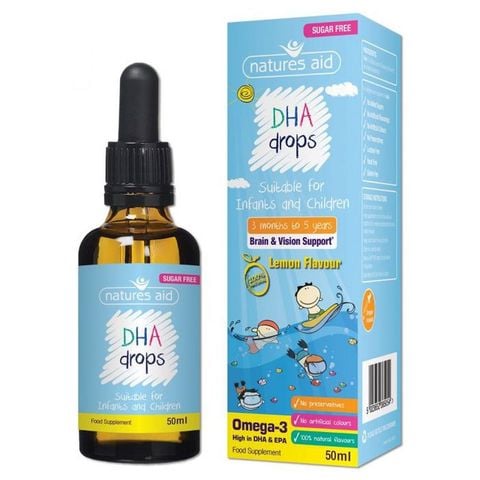 DHA Dạng Giọt Cho Bé Từ 3 Tháng Đến 5 Tuổi Natures Aid DHA Drops chính hãng Anh