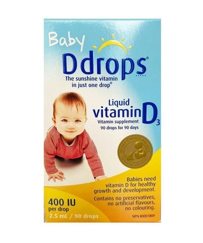 Baby Ddrops Vitamin D3 Cho Trẻ Sơ Sinh 90 Giọt Của Mỹ