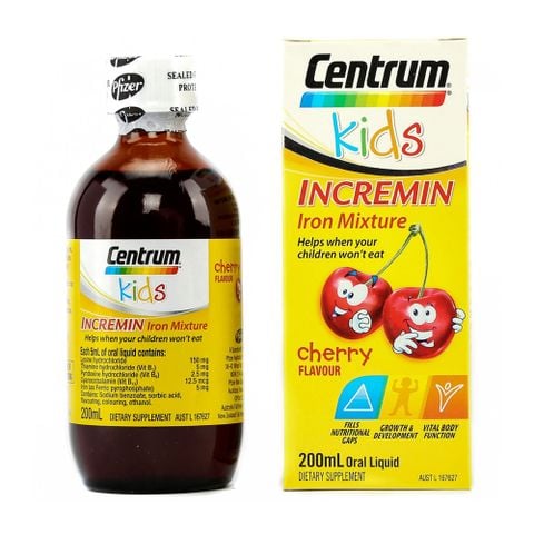 Siro ăn ngon Centrum Kids Incremin Iron Mixture của Úc 200ml