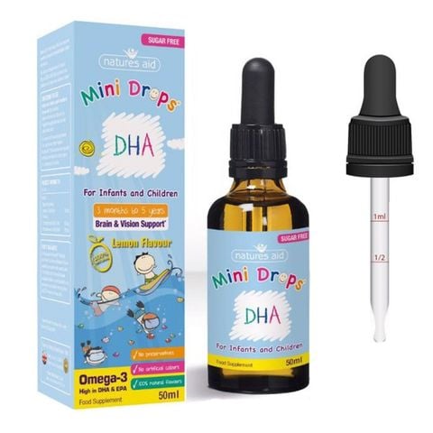 DHA Drops 50ml Dạng Giọt Cho Bé Từ 3 Tháng Đến 5 Tuổi