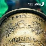  Chậu Nhựa Giả Đồng Song Long Tranh Châu, Đường kính 40cm 