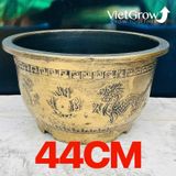  Chậu Nhựa Giả Đồng Song Long Tranh Châu, Đường kính 44cm 