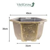  Chậu Nhựa Giả Đồng Lục Giác, Đường kính 49cm 