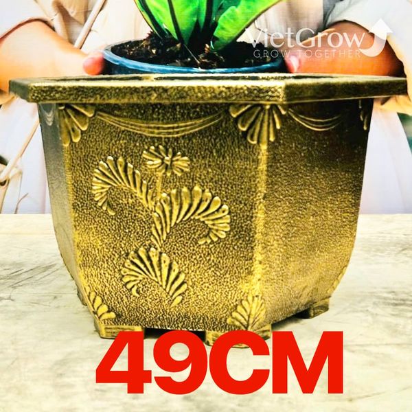  Chậu Nhựa Giả Đồng Lục Giác, Đường kính 49cm 