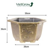  Chậu Nhựa Giả Đồng Lục Giác, Đường kính 59cm 