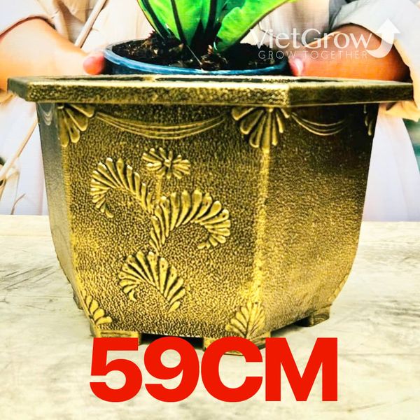  Chậu Nhựa Giả Đồng Lục Giác, Đường kính 59cm 