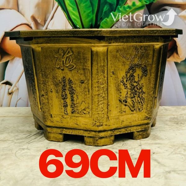  Chậu Nhựa Giả Đồng Bát giác, Đường kính 69cm 