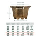  Chậu Nhựa Giả Đồng Bát giác, Đường kính 79cm 