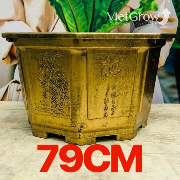  Chậu Nhựa Giả Đồng Bát giác, Đường kính 79cm 