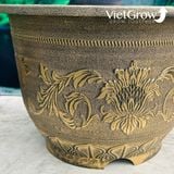  Chậu Nhựa Giả Đồng Hoa Văn Cổ Điển, Đường kính 80cm 