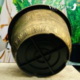  Chậu Nhựa Giả Đồng Hoa Văn Cổ Điển, Đường kính 95cm 