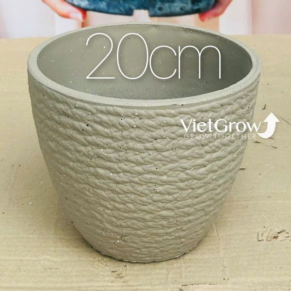  Chậu giả đá màu xám đường kính 22cm - FLORAL DX1 