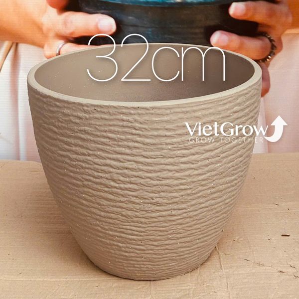  Chậu giả đá màu xám đường kính 32cm - FLORAL DX3 