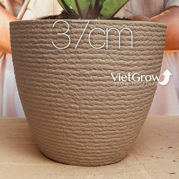  Chậu giả đá màu xám đường kính 37cm - FLORAL DX4 