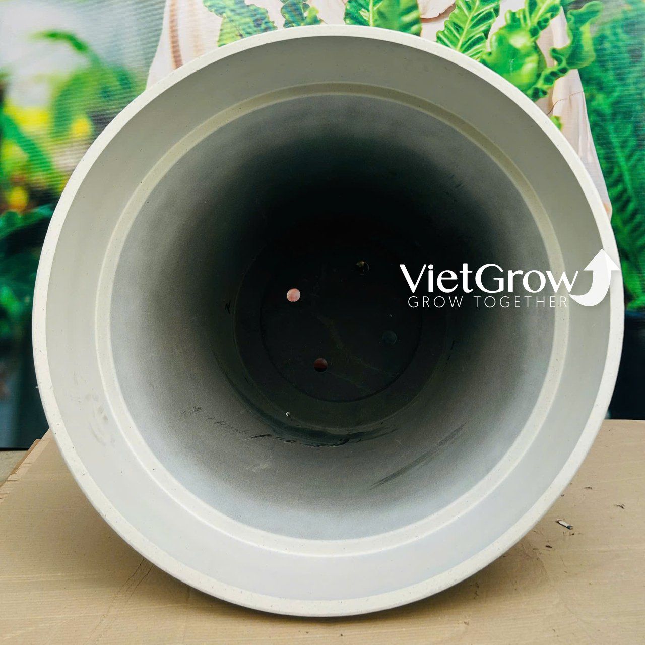  Chậu giả đá màu trắng đường kính 80.5cm - FLORAL GP6 