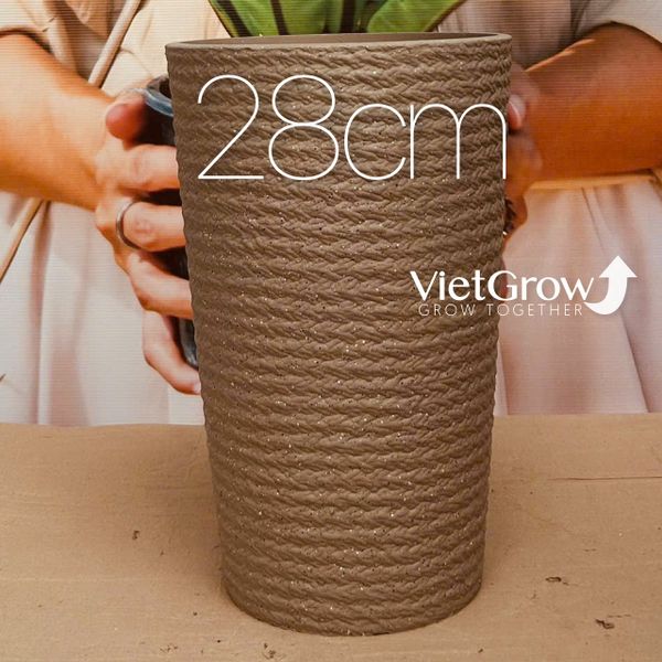  Chậu giả đá màu xám đường kính 28cm - FLORAL YT1 