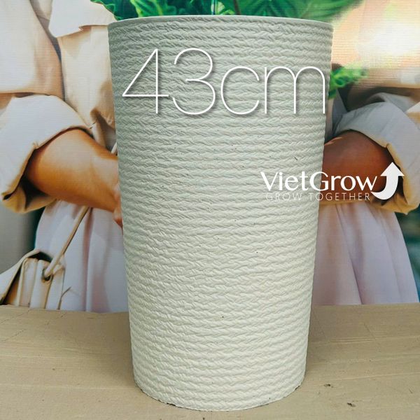  Chậu giả đá màu trắng đường kính 43cm - FLORAL YT3 