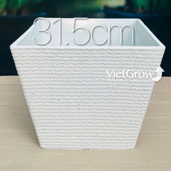  Chậu giả đá màu trắng đường kính 31.5cm - FLORAL ZF2 