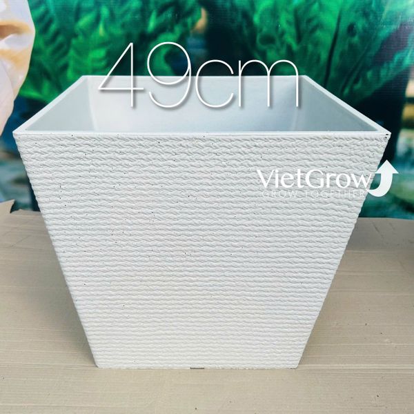  Chậu giả đá màu trắng đường kính 49cm - FLORAL ZF4 