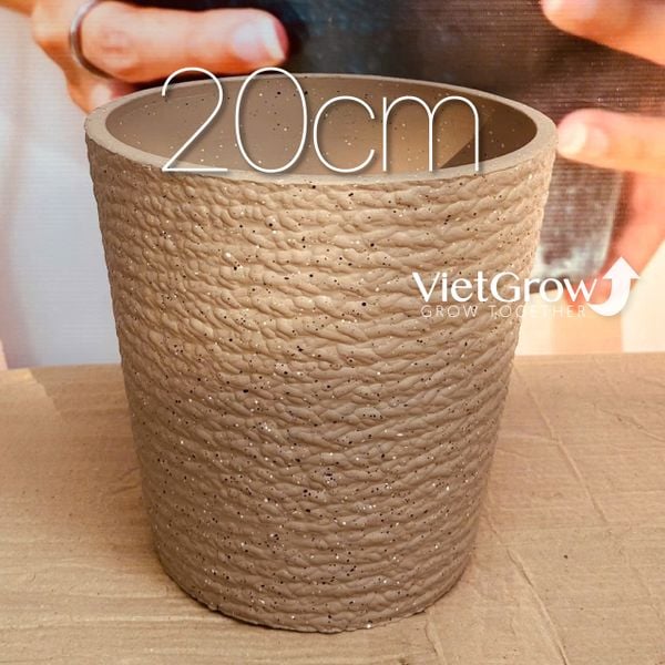  Chậu giả đá màu xám đường kính 20cm - FLORAL ZS1 