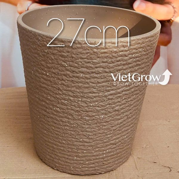  Chậu giả đá màu xám đường kính 27cm - FLORAL ZS2 