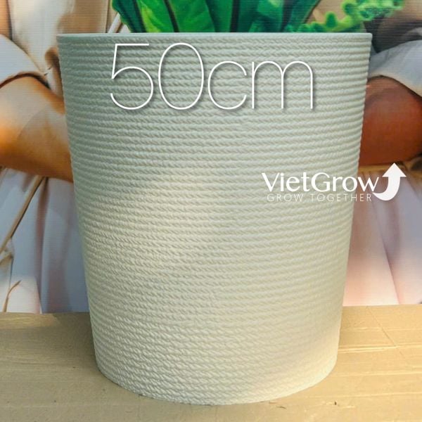  Chậu giả đá màu trắng đường kính 50cm - FLORAL ZS6 