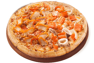  1/2 PIZZA HẢI SẢN XỐT MAYO + 1/2 PIZZA GÀ PHÔ MAI 