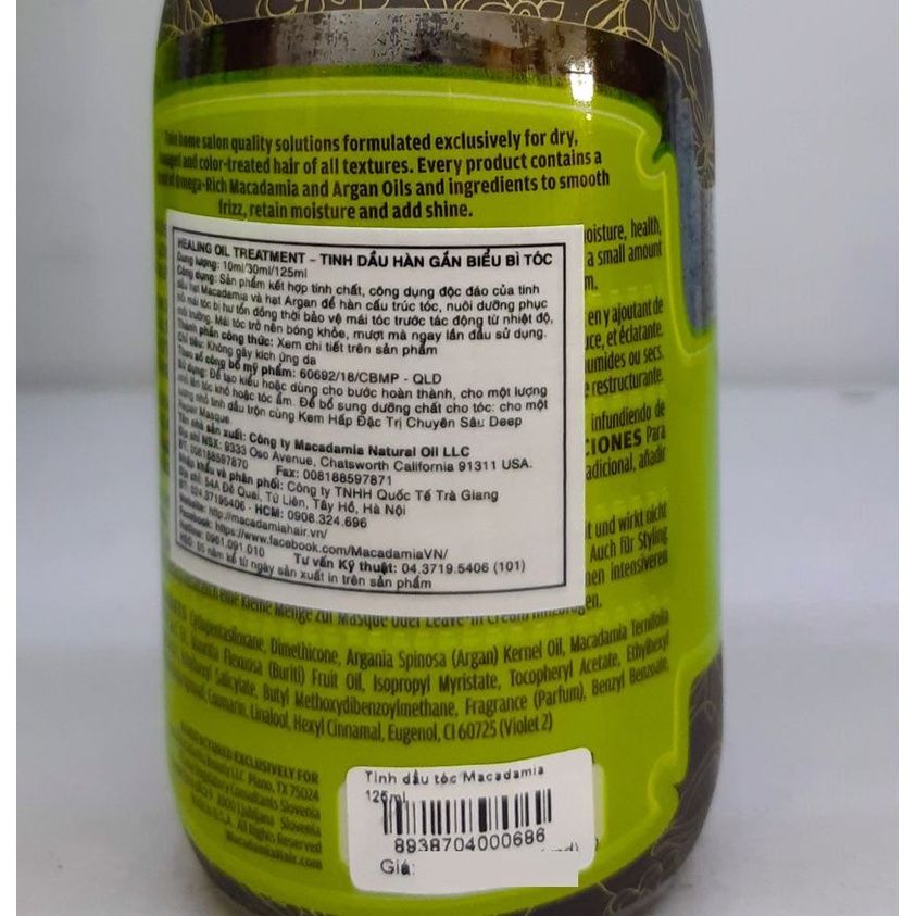  Tinh dầu tóc Macadamia 125ml (MP4655) 