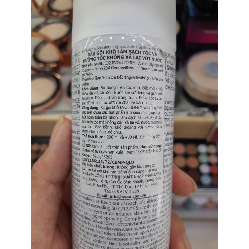  Xịt gội và xả khô Evoderm 200ml (MP5077) 
