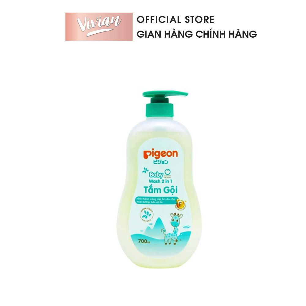  Sữa tắm gội xanh Pigeon 2in1 Baby wash 700 ml (MP4607) 