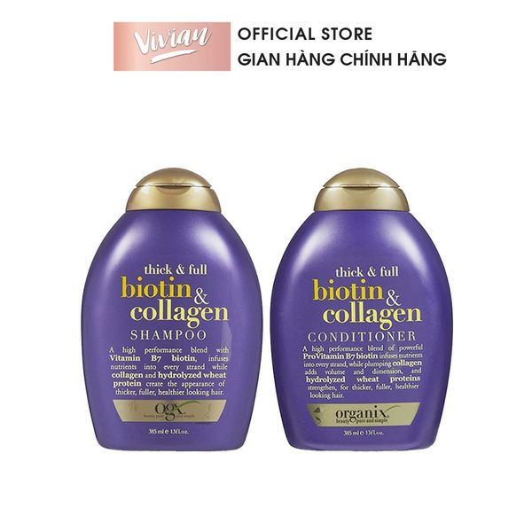 DẦU GỘI/ DẦU XẢ ORGANIX BIOTIN của Mỹ 385ml