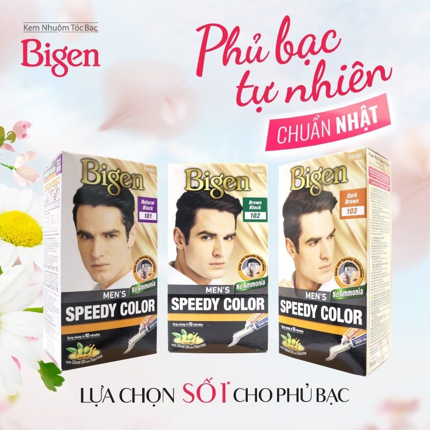  Thuốc Nhuộm Tóc phủ bạc Bigen Men’s Speedy Color 80ml (TO0857 TO0858 TO0859) 