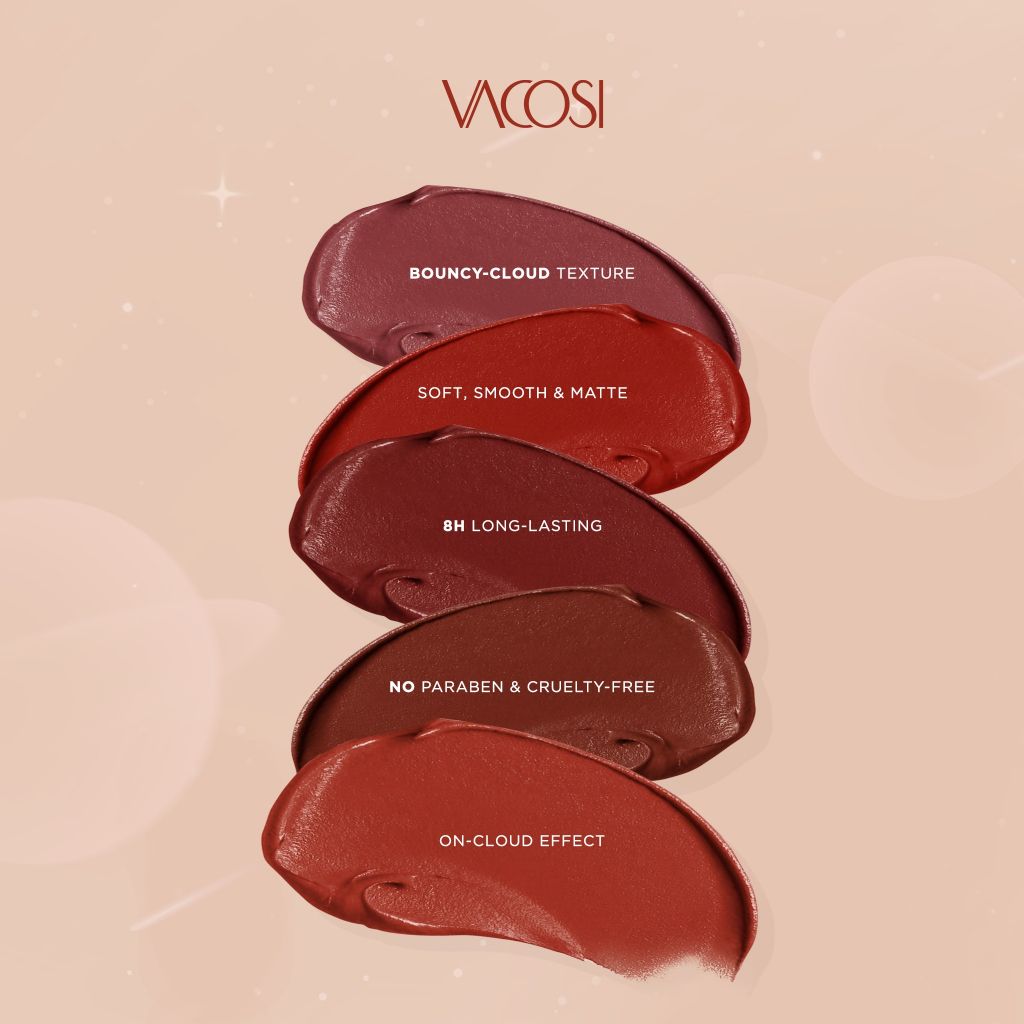  Son Kem Lì Siêu Mịn Môi VACOSI MATTE INK LIP CREAM #M1-M5 