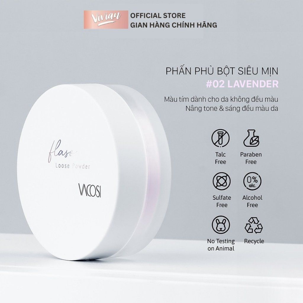  Phấn phủ siêu mịn Vacosi Flaso Loose Powder #00, #01, #02 (MP9115 - MP9117) 