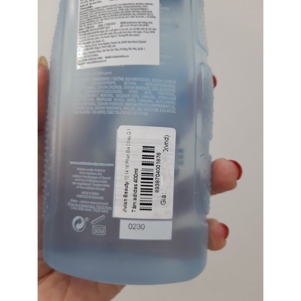  DẦU TẮM GỘI ADIDAS 400ML (MP6995) 