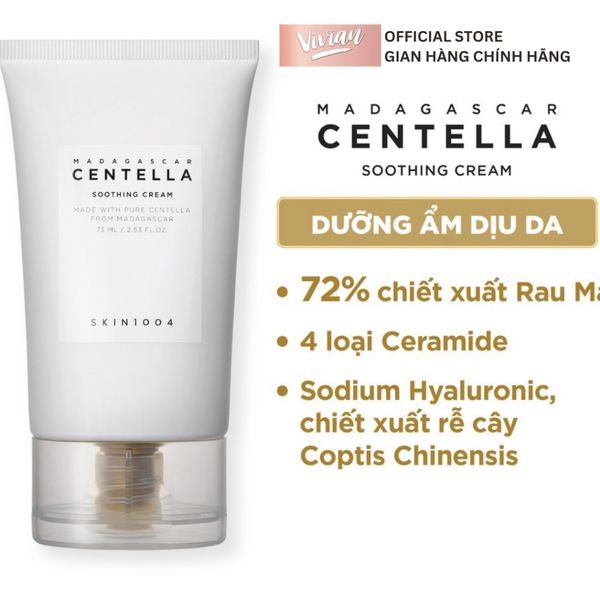  Kem dưỡng ẩm làm dịu da Skin1004 Madagascar Centella Soothing Cream 75ml (MP9165) 