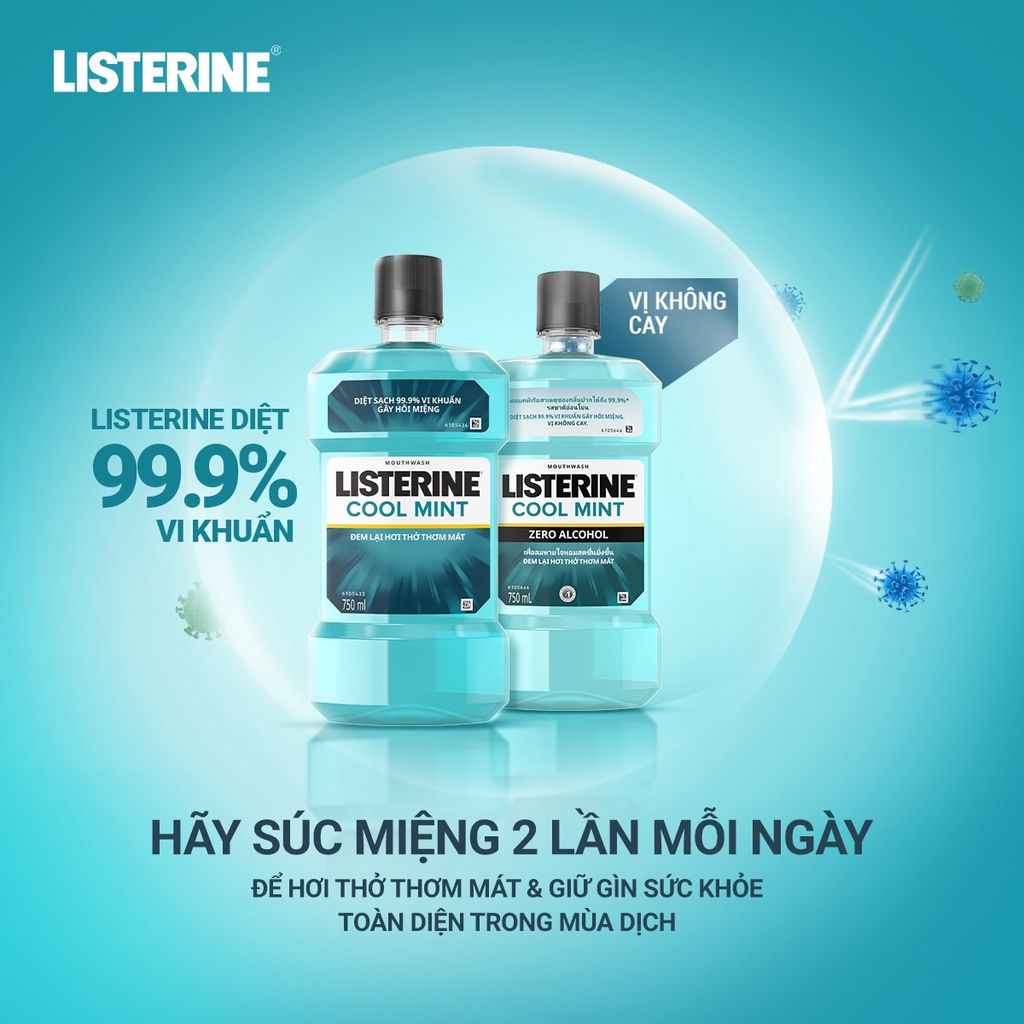  Nước súc miệng Listerine 750ml (bạc hà) (MP6924) 